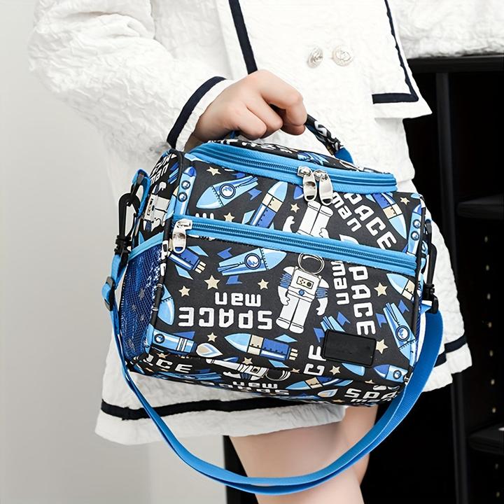 Produktbild Only-Bags.Store Dinosaurier Print Lunch Bag - Hand waschbar, rechteckig, Tier-Thema, Küche Lagerung, Reise