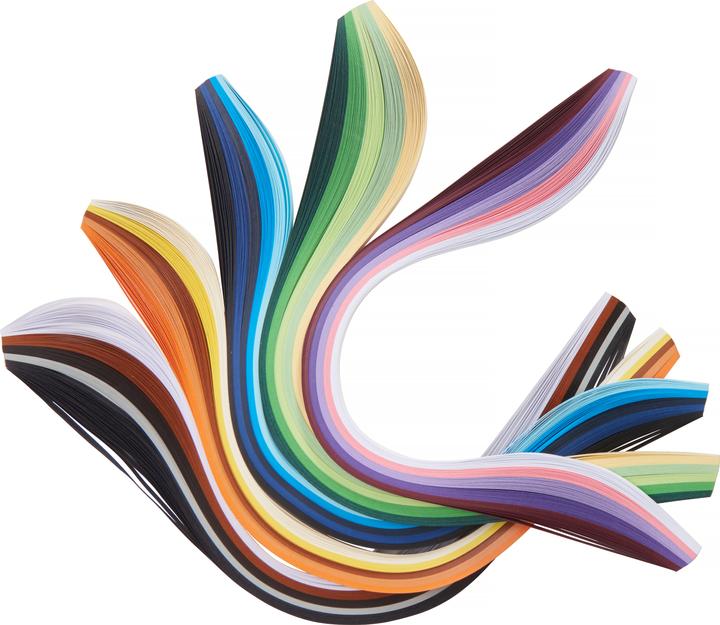 Produktbild VBS XXL Quillingstreifen "Bunt", 5 mm, 500 Stück (100 g/m², 500 x)