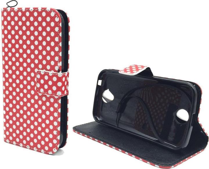 Produktbild König Design Schutz Hülle für Apple iPhone 5 Polka Dot Rot Tasche Case Cover Leder Imitat Neu (Apple iPhone 5)