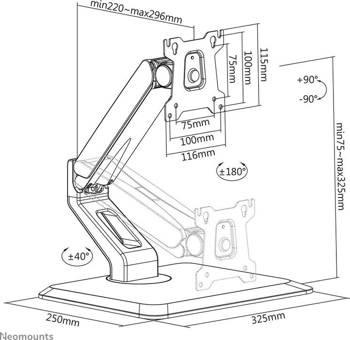 Actual product image Neomounts FPMA-D885BLACK (Table, 32")