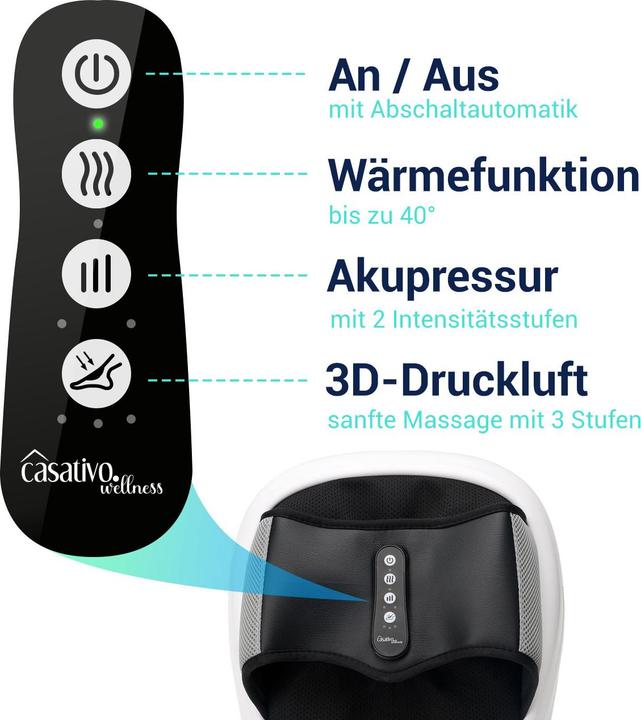Actual product image Casativo Shiatsu foot massager with acupuncture and air-warming function