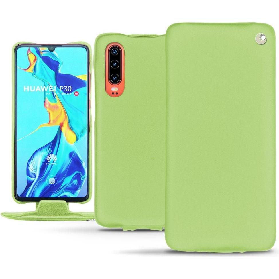 Noreve Lederschutzhülle vertikal (Huawei P30), Smartphone Hülle, Grün