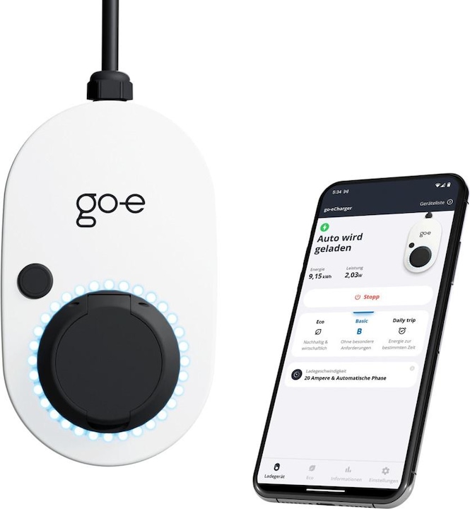 Actual product image Go-E Gemini 22 kW charging station (Type 2, 22 kW, 32 A, Hard wired)