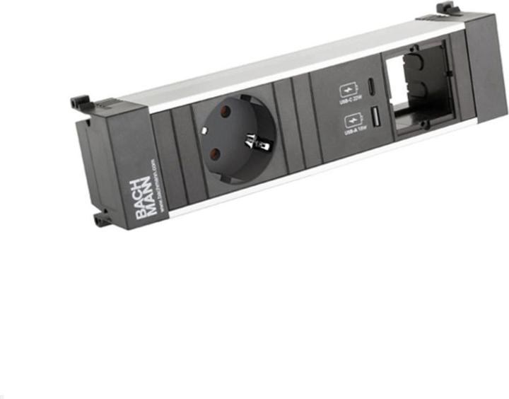 Actual product image Bachmann Power Frame 3-fold 1x socket 1x USB charger A/C 1x CM (916.503) (1x, CEE 7/3)