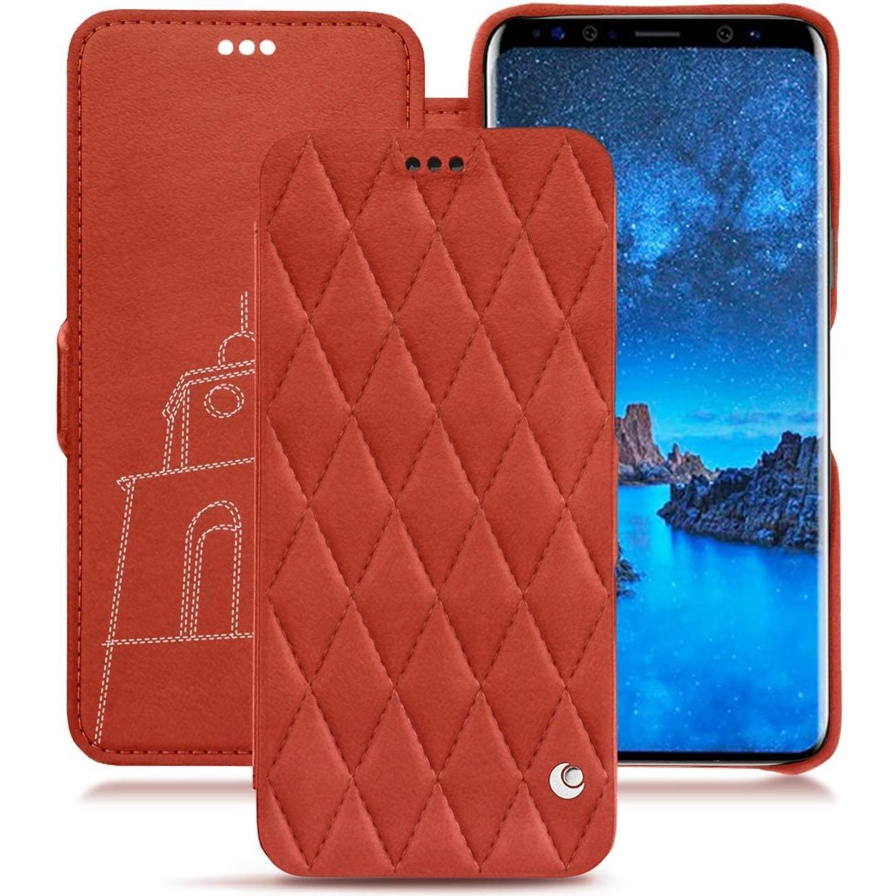 Thumbnail - Noreve Lederschutzhülle horizontal (Samsung Galaxy S9), Smartphone Hülle, Orange