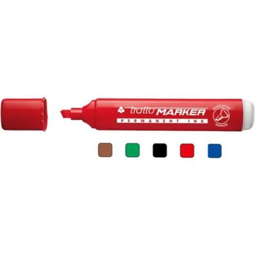 Tratto, Evidenziatori, Marker marcatore permanente Rosso Punta smussata 12 pezzo(i)