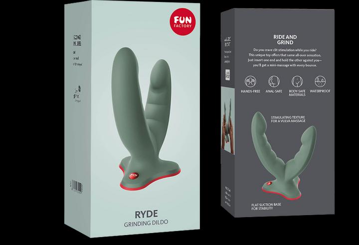 Actual product image Fun Factory - Ryde Double Dildo & Massager Green
