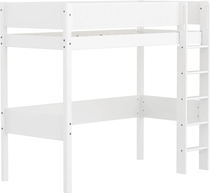 Flexa Hochbett White mit Rillen (90 x 200 cm)