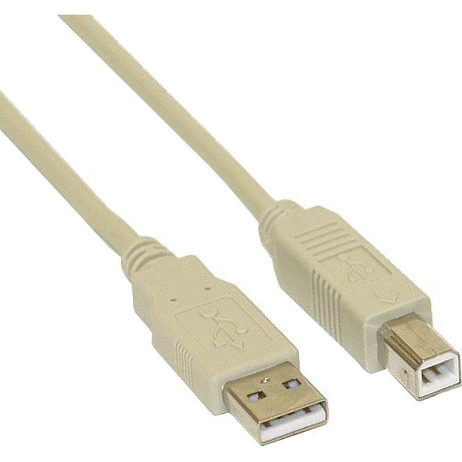 Aquatuning USB 2.0 Kabel, A an B, beige, 2,0m (2 m, USB 2.0), USB Kabel