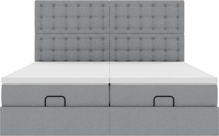 Immagine prodotto vidaXL Letto ottomano con materassi in tessuto grigio scuro 160x200 cm (160 x 200 cm)