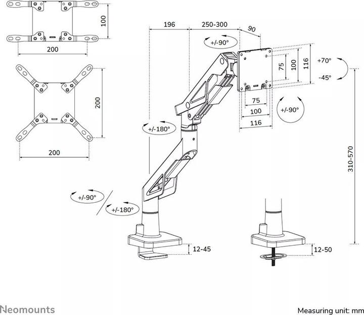 Immagine prodotto Neomounts Gaming Monitor-Standfuss DS70-256BL1 Schwarz (57", 30 kg)