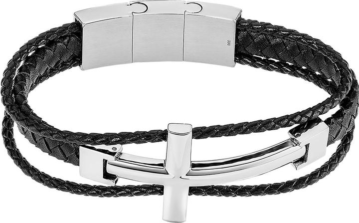 Immagine prodotto Lotus BRACCIALE CROCE STILE LS2379-2/1 IN ACCIAIO INOSSIDABILE 316L, DA UOMO (21.50 cm, Acciaio inossidabile, Cuoio)