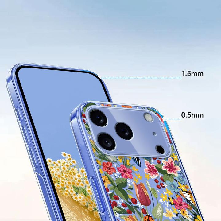 Immagine prodotto Cover-Discount iPhone 17 Pro - Silikon Gummi Hülle Blumen (Apple iPhone 17 Pro)