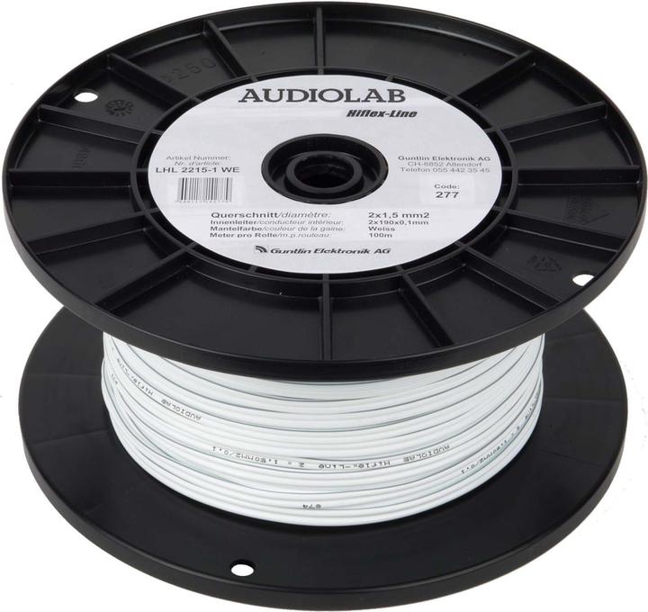 Audiolab Hiflex-LS-Kabel, weiss, 2x1.5mm2, 200m (200 m, 1.50 mm²)