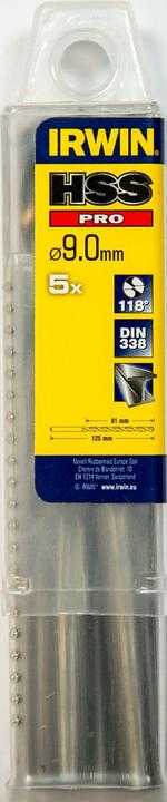 Produktbild Irwin Drill for metal HSS PRO 9.0 x 81/125 mm (9 Millimeter)