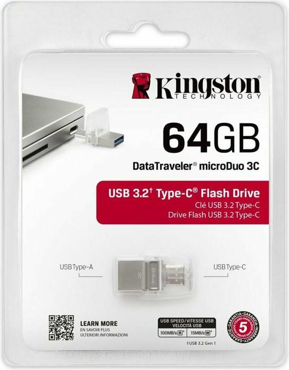 Actual product image Kingston DataTraveler microDuo 3C (64 GB, USB-C)
