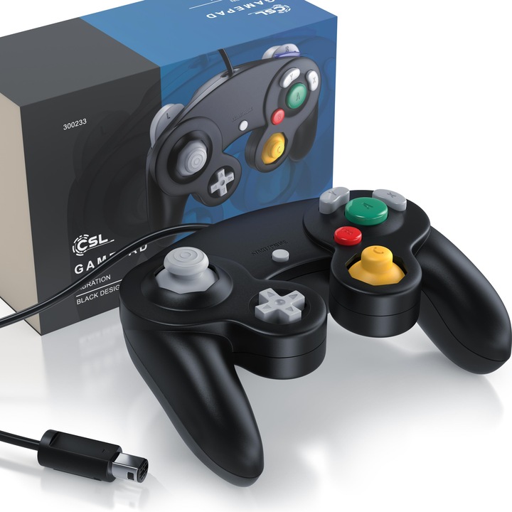 Produktbild CSL Nintendo Controller, Gamepad für Nintendo GameCube / Wii Vibrationseffekte / ergonomisch