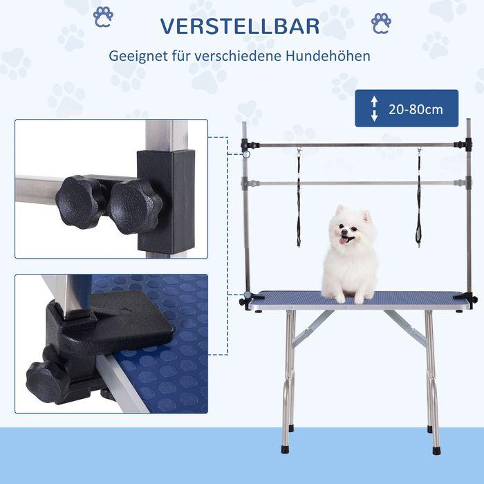 Actual product image Swisshandel24 Grooming table Trimming table Shearing table with lower basket for dogs height-adjustable foldable (Dog)