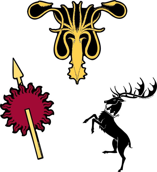 Actual product image Game of Thrones Deluxe House Crests Stickers (Pack of 50)