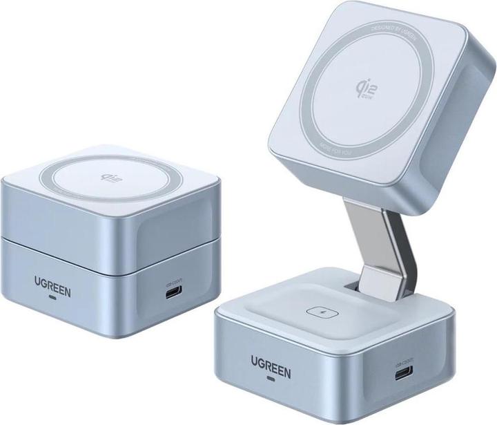 Actual product image Ugreen MagFlow 2-in-1 Magnetic Wireless Charger (35 W)