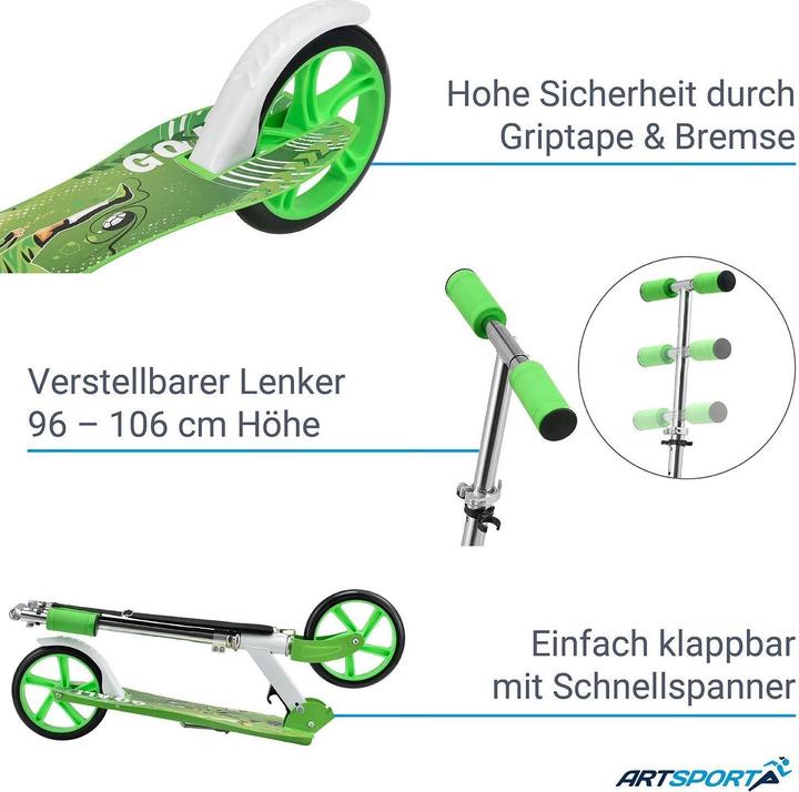 Produktbild Juskys Cityroller Scooter mit XXL Rädern, Fussständer Hinterradreibungsbremse