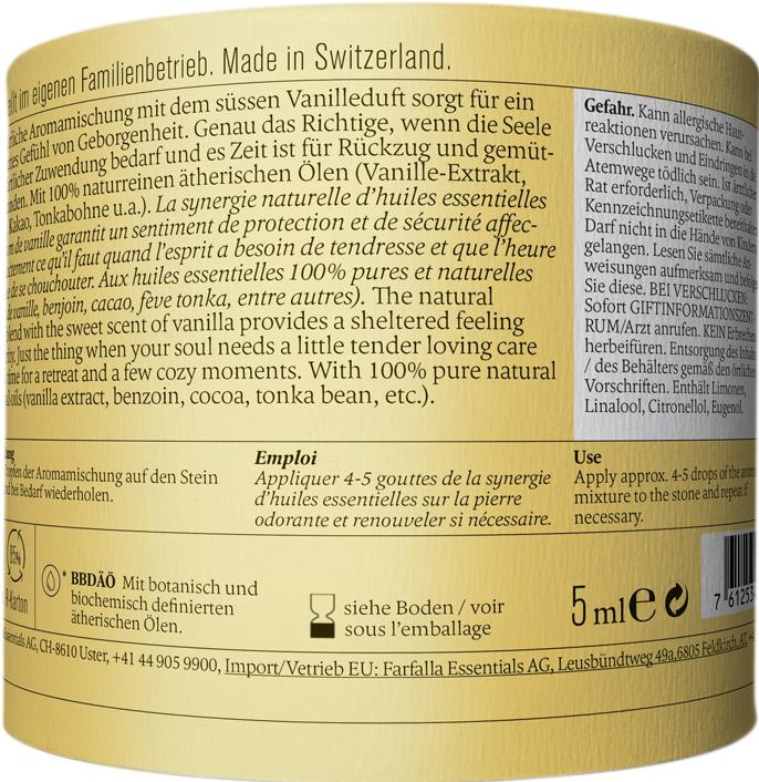 Nährwerte und Zutaten Farfalla Duftset Aroma Love Vanilla (5 ml)