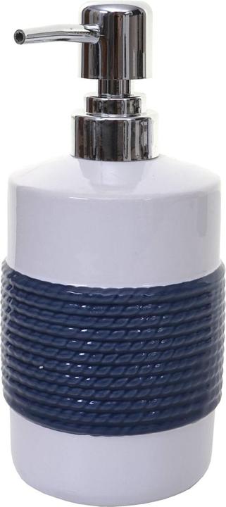 Produktbild Swisshandel24 5-teiliges Badset, WC-Garnitur Badezimmerset Badaccessoires, Keramik - blau/weiss