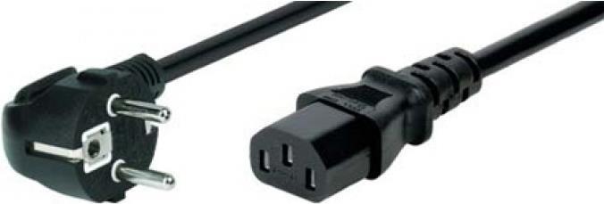 Produktbild Tecline Netzanschlusskabel, Schukostecker abgewinkelt an Kaltgerätebuchse, schwarz, 3.0 m Netzanschlusskabel (3 m)
