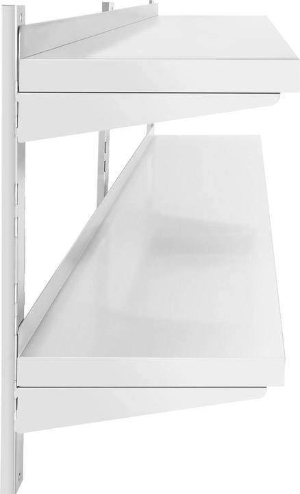 Actual product image Royal Catering Wandbord Doppel Wandregal Edelstahl Regal 2 Ablagen Hängeregal 140 x 40 cm