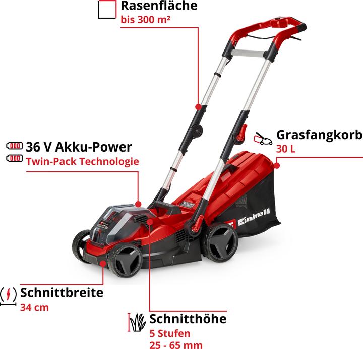 Produktbild Einhell Rasarro 36/34 (Akkubetrieb)