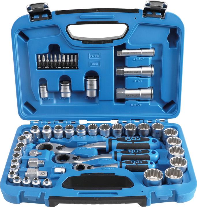 Actual product image BGS Go-Through Socket Set | Gear Lock | 4.5 - 25 mm | 52 pcs. (19 mm, 14 mm, 22 mm, 16 mm, 21 mm, 18 mm, 17 mm, 15 mm, 13 mm, 20 mm)