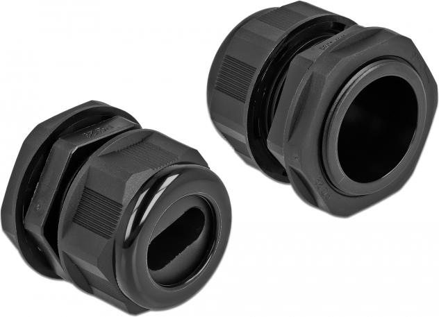 Produktbild Delock Kabelverschraubung PG29 für Flachkabel schwarz 2 Stück