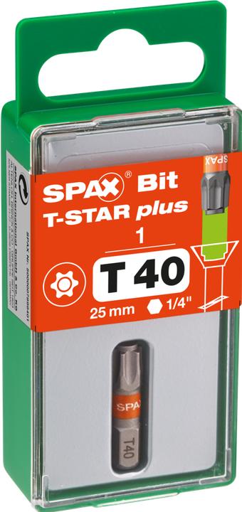 Actual product image Spax BIT T-STAR PLUS T40 25mm S (T 40)