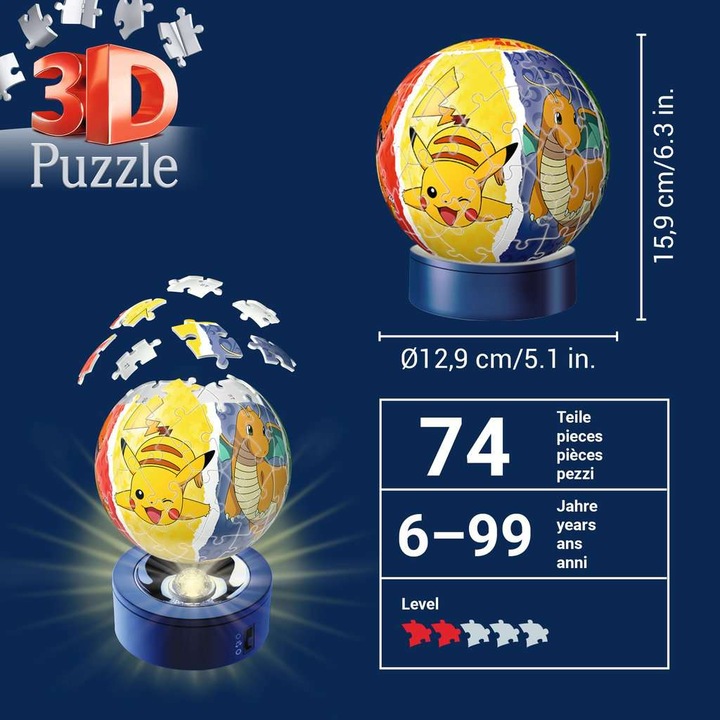 Actual product image Ravensburger Pok'émon Night Light (72 pieces)