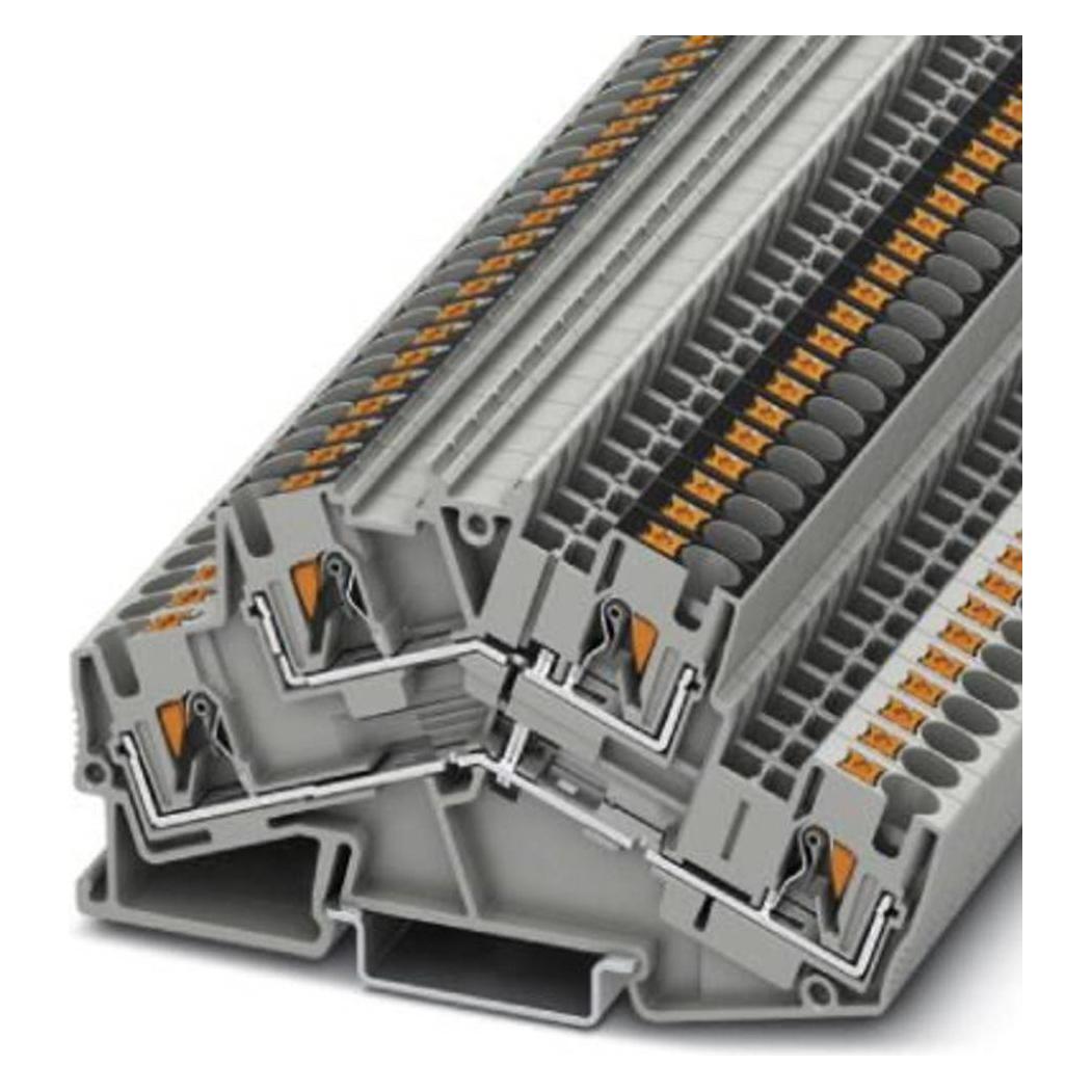 Phoenix Doppelstockklemme PTTBS 4-PV, Elektronikkabel + Stecker, Grau