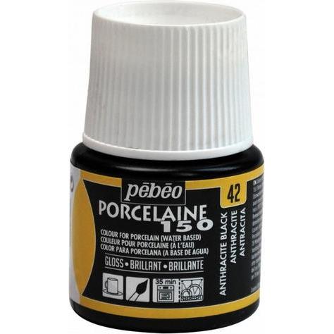 Pebeo, Künstlerfarbe + Bastelfarbe, Porcelaine 178 (Anthrazit, 45 ml)