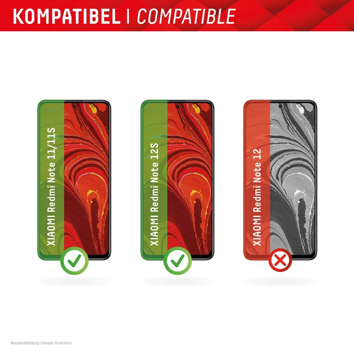 Productafbeelding Displex Real Glass, 2D Panzerglas (1 Stuk, Xiaomi Redmi Note 11, Xiaomi Redmi Note 11S, Xiaomi Redmi Note 12S)