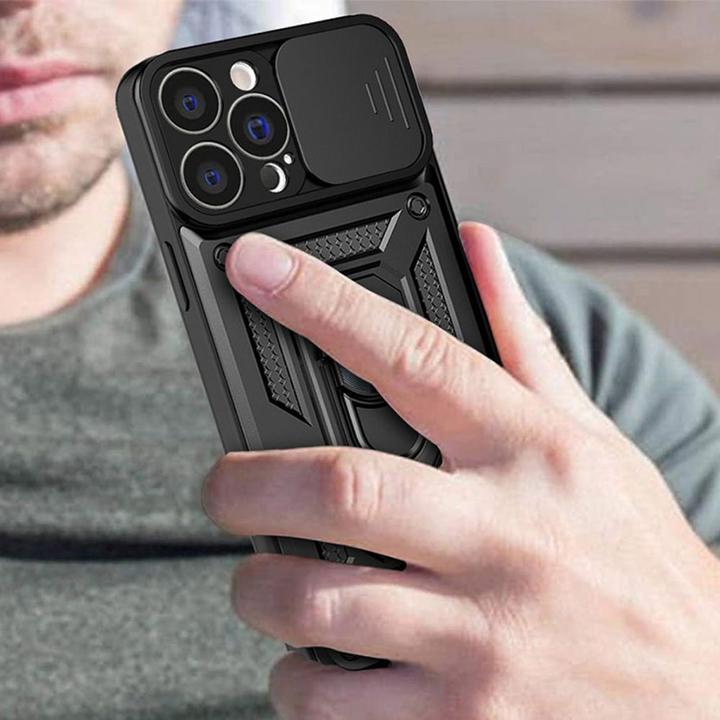Produktbild Hurtel Hybrid Armor Camshield case for iPhone 14 Pro armored case with camera cover pink (Apple iPhone 14 Pro)