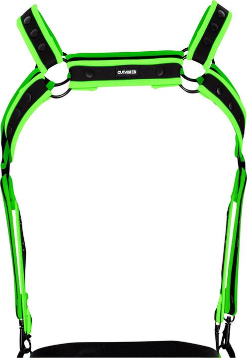 Productafbeelding Cut4men Body Harness in schwarz/grün (Eén maat voor iedereen)