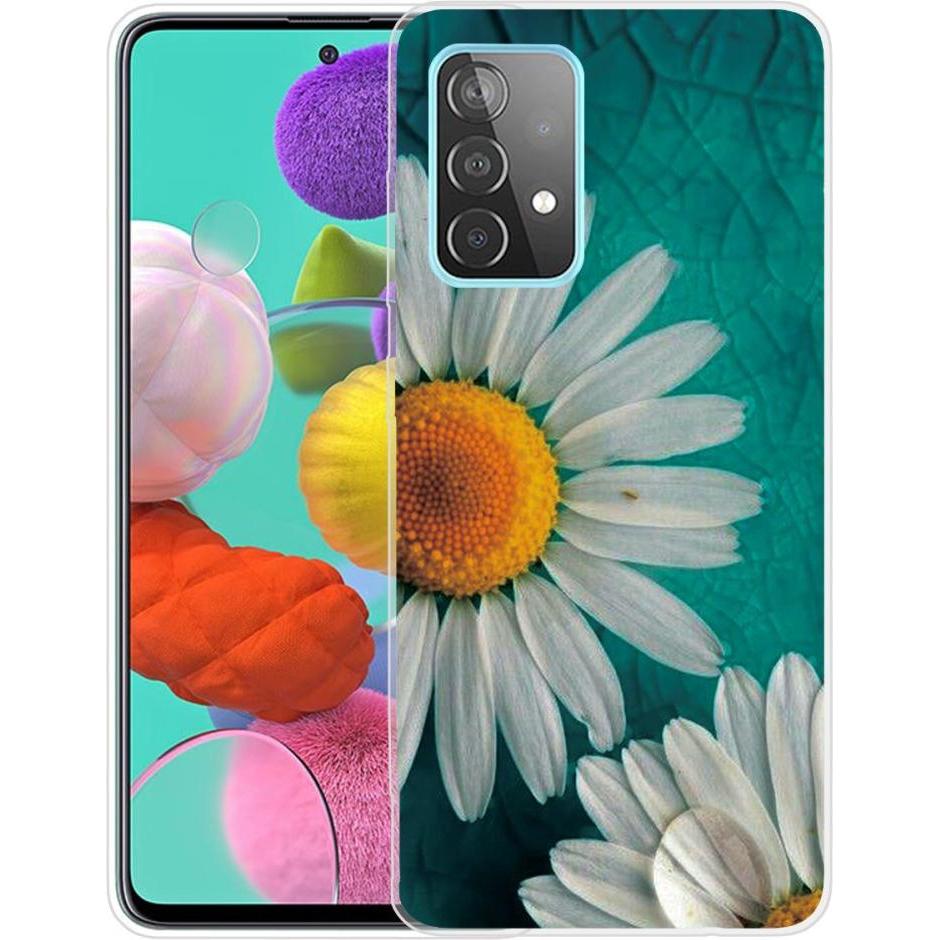 Cover-Discount Galaxy A13 4G - Silikon Gummi Hülle Margeriten (Samsung Galaxy A13), Smartphone Hülle