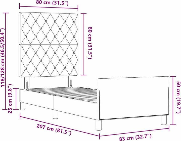 Image du produit vidaXL Modernes Bett (80 x 200 cm)