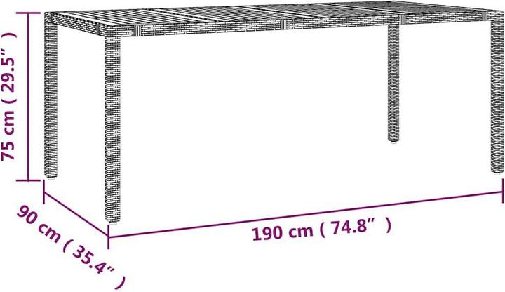 Produktbild vidaXL Bistro Set (190 x 90 x 75 cm)