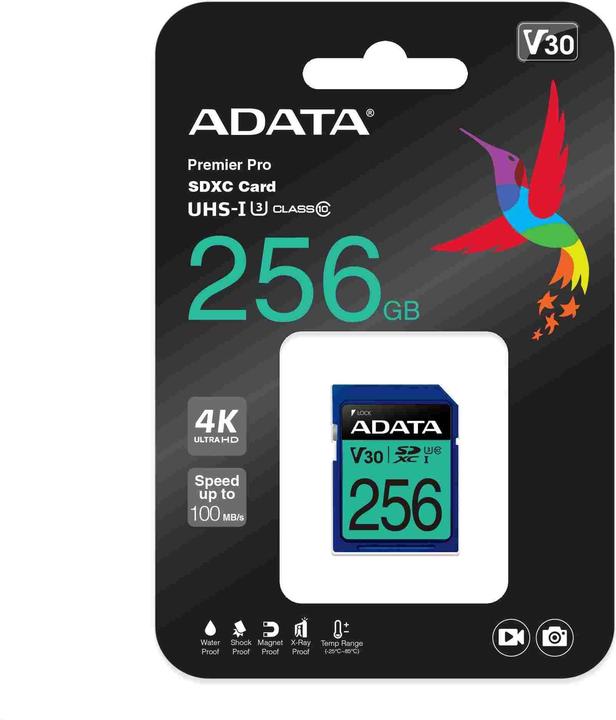 Actual product image Adata Premier Pro - Flash memory card - 256 GB (256 GB, SDXC, U3, UHS-I)