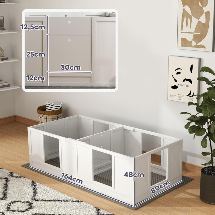 Immagine prodotto PawHut Wurfkiste für Welpen Kiefernholz, MDF Weiss (Cuccia per cani)