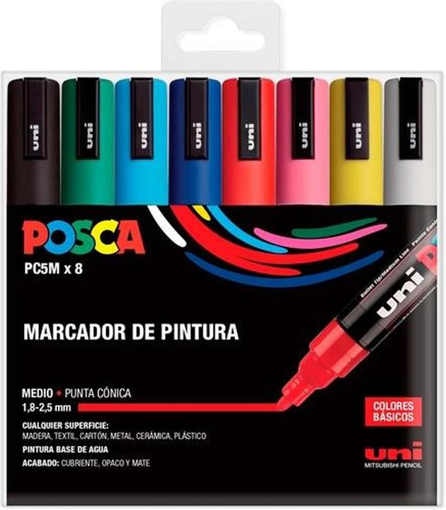 Produktbild Uni-ball Marker-Set POSCA Basic PC-5M Bunt 8 Stücke (8 Stück) (8 x)