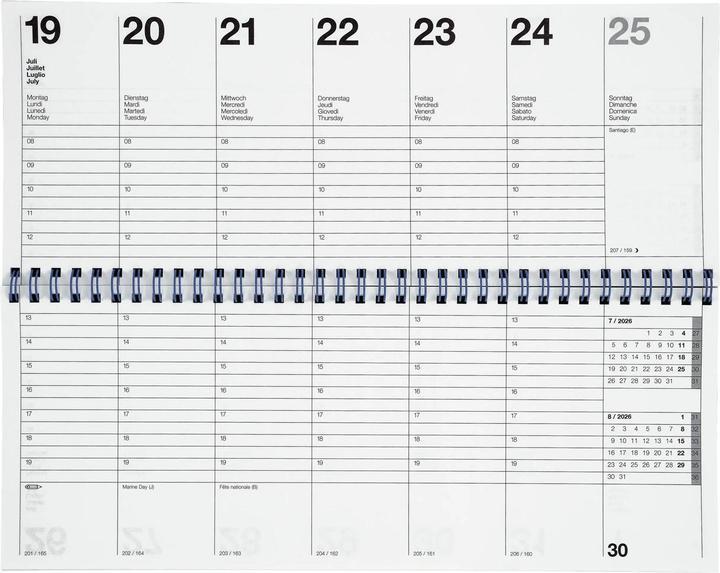 Actual product image Biella LONGATTI Pultagenda (29.8 x 11.7 cm, 1 week / 2 pages)