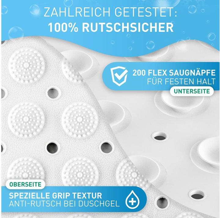Immagine prodotto Flipline Badteppich rutschfest, BPA-frei 40 x 100 cm, Weiss (40 x 100 cm)