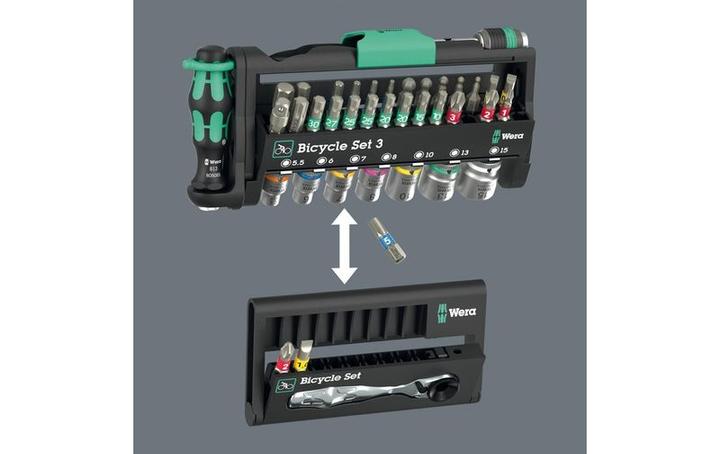 Produktbild Wera Bicycle Set 3 (1/4" x 50, 1 x TX 30x25, 1 x TX 40x25, 1 x TX 25x25, 1x TX 20x25 mm, 1/4" x 25mm, 1 x TX 27 x 25 mm)