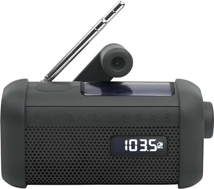 Immagine prodotto Muse Radio solare portatile con manovella e torcia elettrica (AM, FM, Bluetooth, NFC)