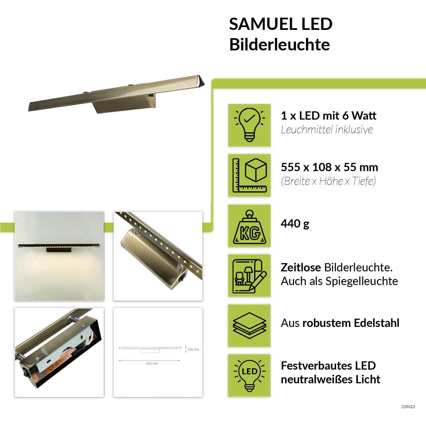 Thumbnail - Licht-Erlebnisse, Wandleuchte + Deckenleuchte, Wandlampe Samuel (750 lm)